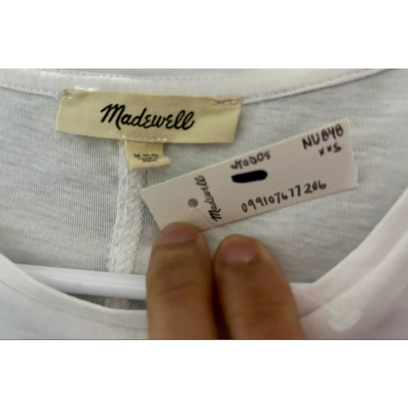 NWT Madewell Essential Slim Tee in Lightweight Cotton in white XXS - Picture 8 of 8